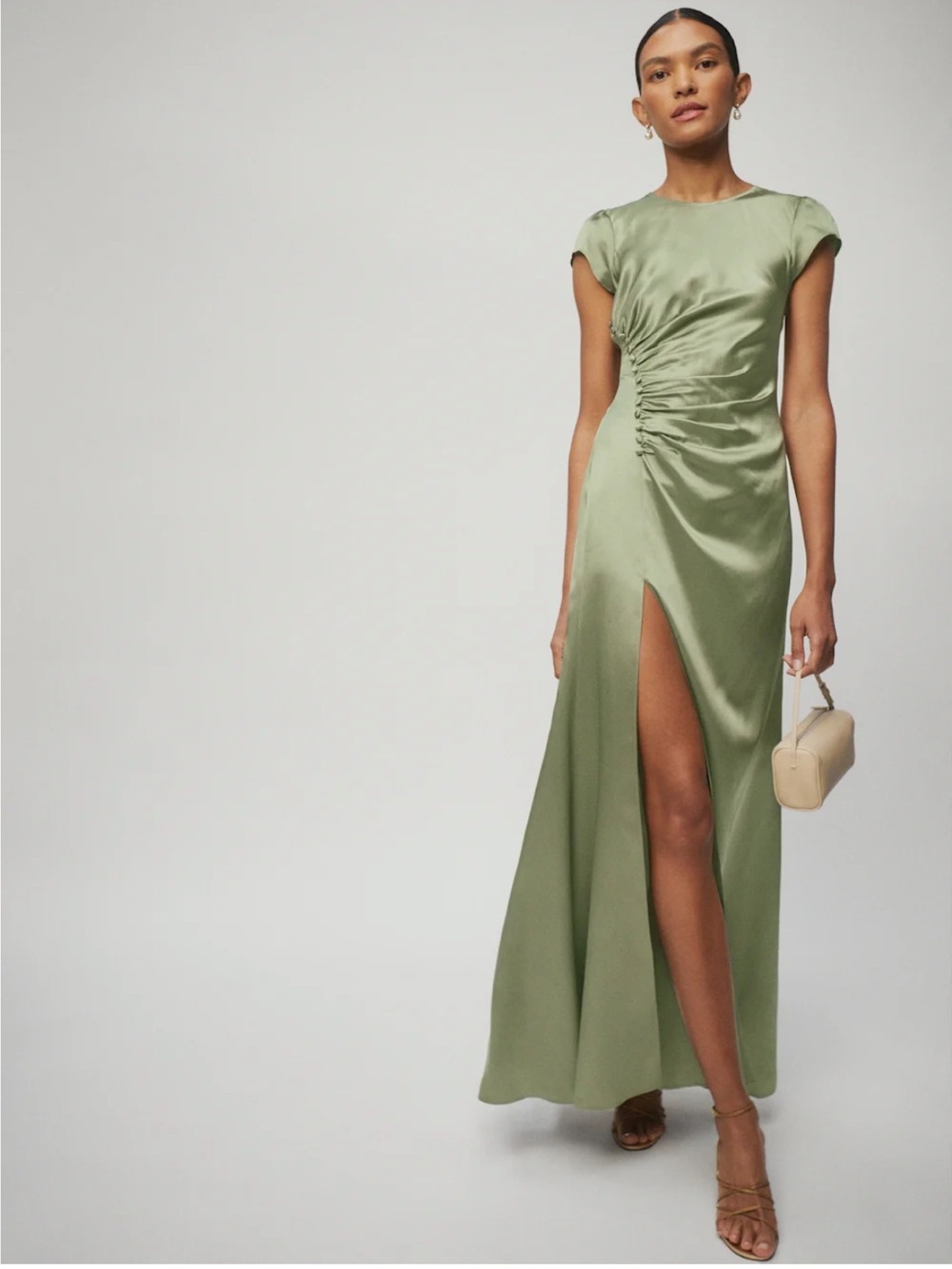Reformation Birch Dress in Artichoke